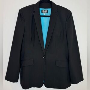Dolce & Gabbana Black wool blend contrasting lining Ittierre Blazer size 32